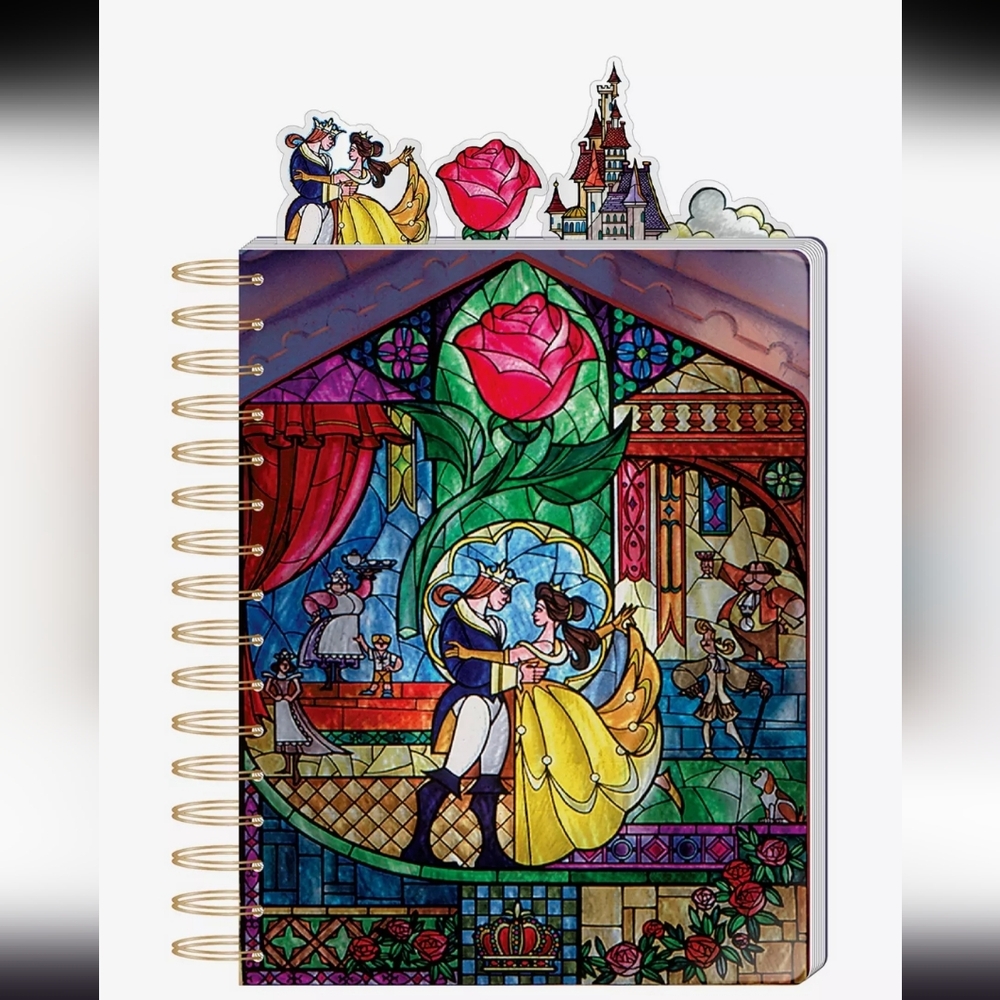 Disney  Beauty And The Beast Stained Glass Spiral Notebook